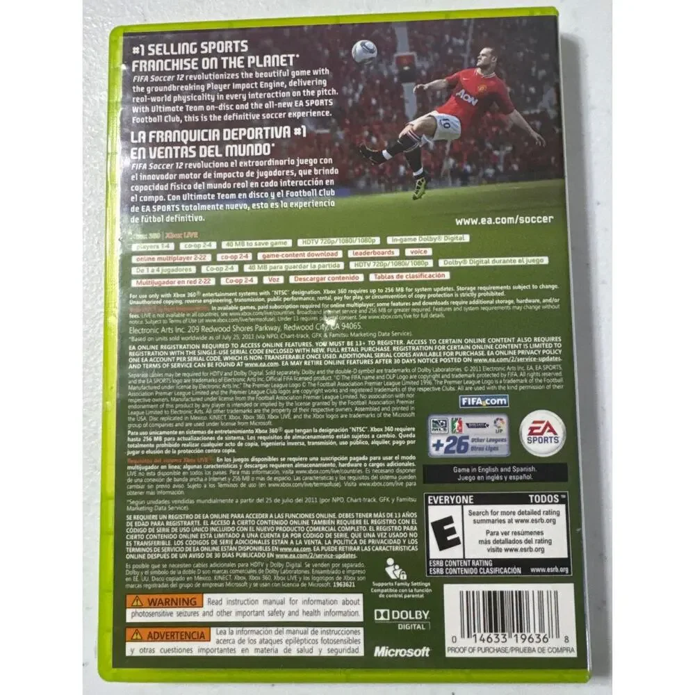 FIFA Soccer 12 Xbox 360 Complete‎ CIB EA Sports